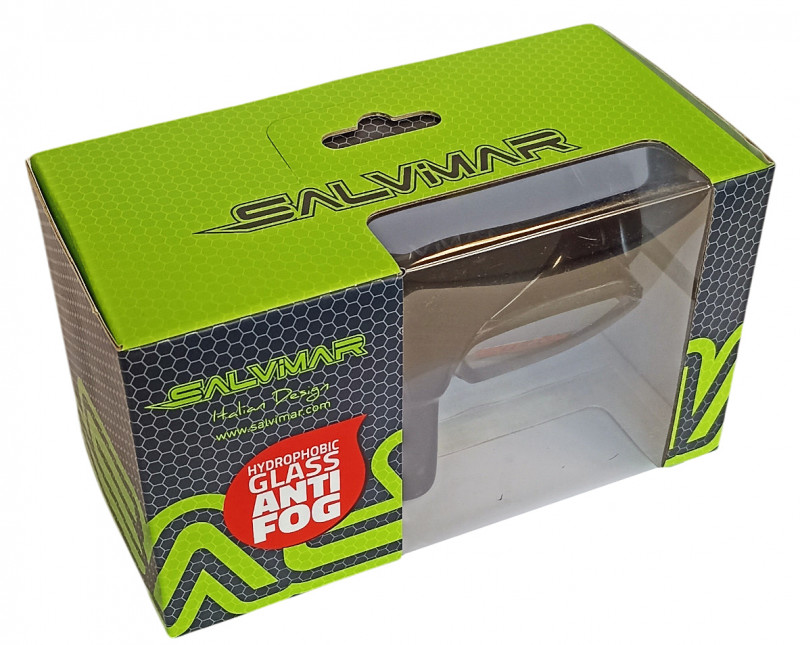 Фирменная картонная коробка для хранения и транспортировки маски, продается в комплекте. Дизайн, техническая концепция, а также само производство полностью осуществлены на заводе Salvimar в Италии.