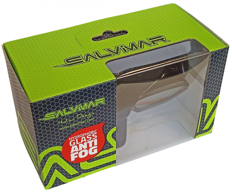 Фирменная картонная коробка для хранения и транспортировки маски, продается в комплекте. Дизайн, техническая концепция, а также само производство полностью осуществлены на заводе Salvimar в Италии.