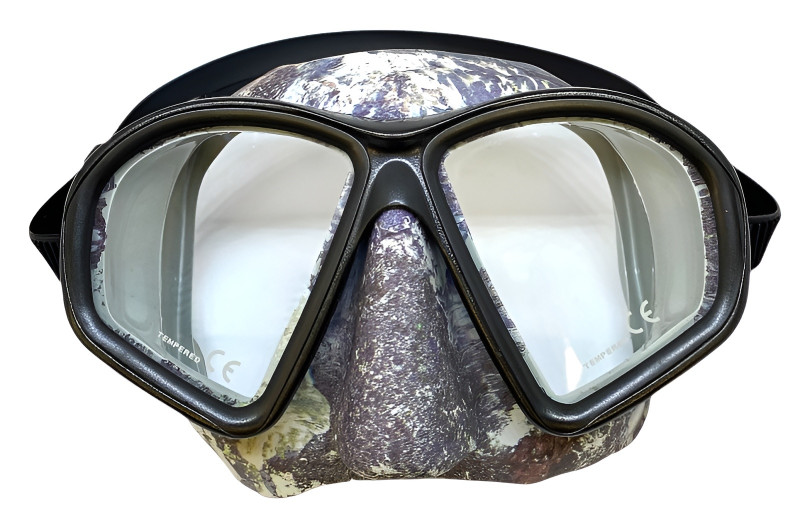 Аккуратная маска «COVERT CAMO GREY» стильной расцветки для подводной охоты и фридайвинга.