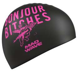 Силиконовая шапочка с надписью, которую понимают даже те, кто «учил в школе немецкий». Интересный вариант для соревнований.