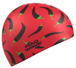 Красная силиконовая шапочка с острыми перцами для огненных тренировок.