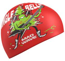 Яркая красная шапка с крутой рок-елкой может стать не только частью костюма на корпоратив в бассейне, но и весь год просто заставлять улыбаться тех, кто плывет рядом.