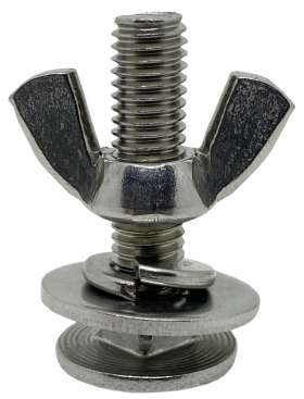 Профессиональный нержавеющий болт с гайкой-барашком для сборки дайверского компенсатора плавучести.