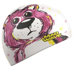 Шапочка с детским рисунком пушистого мишки - отличный подарок юному пловцу.