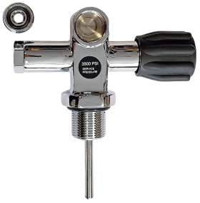 Профессиональный качественный ЛЕВЫЙ вентиль для сборки спарки, установки на баллоны для сайдмаунта или банальной эксплуатации в однобалонной рекреационной конфигурации.